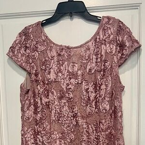 Alex Evenings Women’s Tea Length mother of Bride Dress Rosette